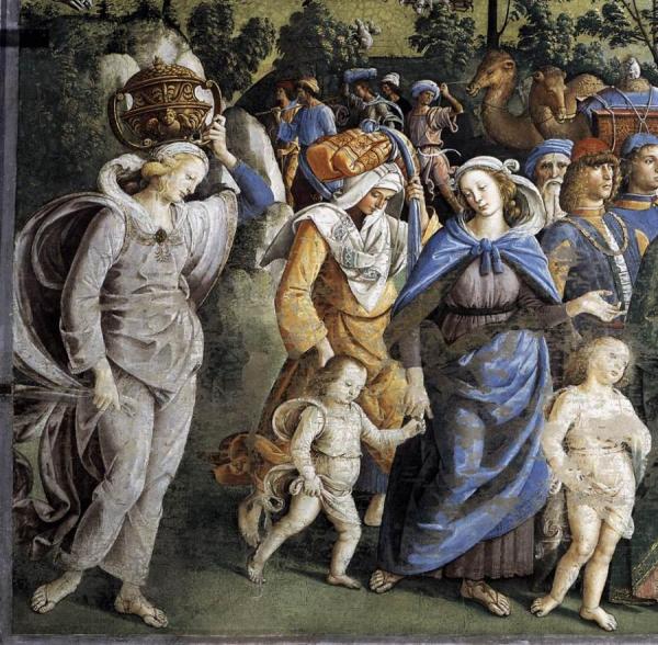 Moses's Journey Into Egypt And The Circumcision Of His Son Eliezer (detail) by Pietro Perugino Oil Painting Reproductions
