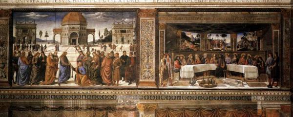 Scenes On The Left Wall by Pietro Perugino
