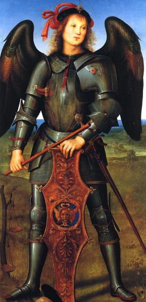 St. Michael (panel Of The Polytych Of Certosa Di Pavia) by Pietro Perugino
