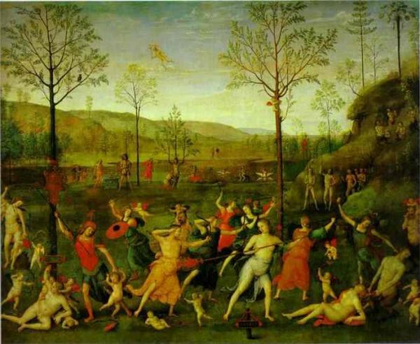 The Combat Of Love And Chastity by Pietro Perugino