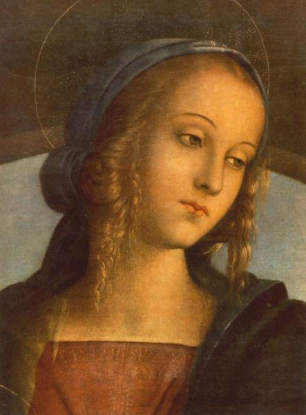 The Madonna Between St. John The Baptist And St. Sebastian [detail] by Pietro Perugino