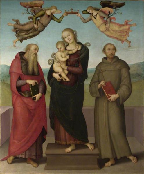 The Virgin And Child With Saints Jerome And Francis by Pietro Perugino