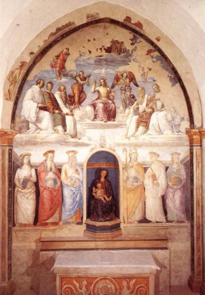 Trinity And Six Saints by Pietro Perugino