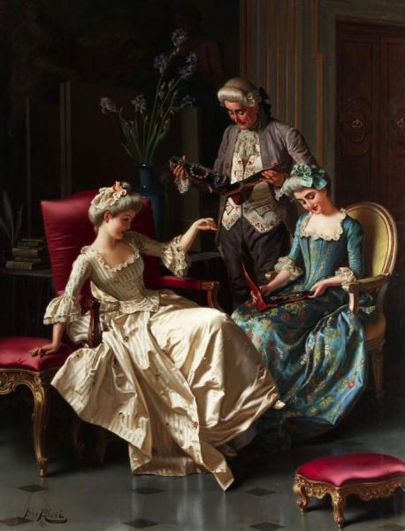 Admiring The Gift by Pio Ricci Oil Painting Reproductions