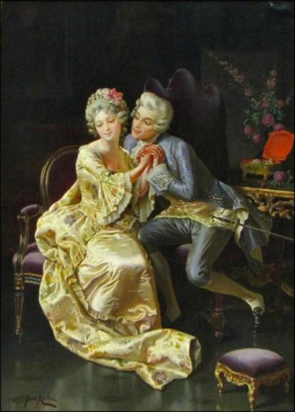 Courting Couple by Pio Ricci Oil Painting Reproductions