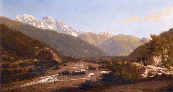 A View Of Mount Karaugom, Caucasus by Piotr Petrovitsch Veretschchagin