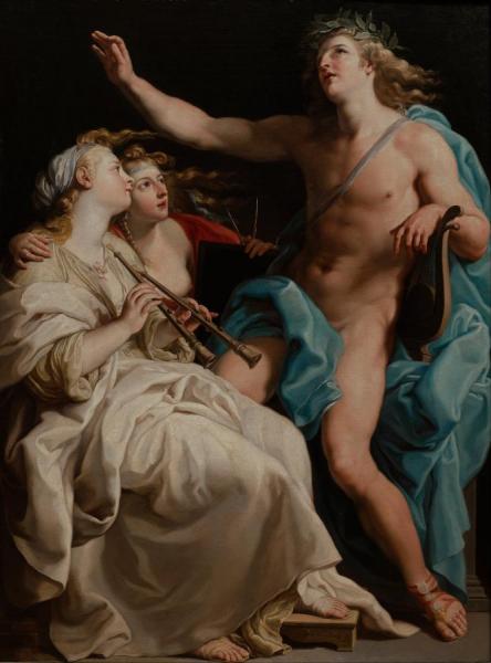 Apollo And Two Muses by Pompeo Batoni