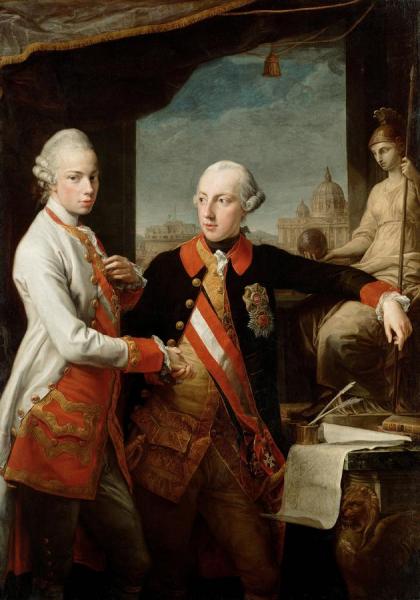 Emperor Joseph Ii With Grand Duke Pietro Leopoldo Of Tuscany by Pompeo Batoni