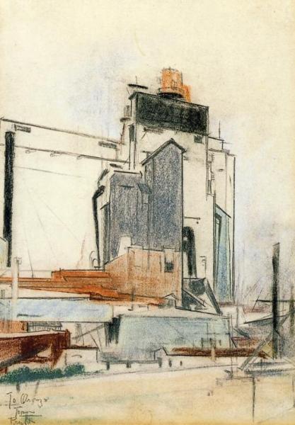 Grain Elevators by Preston Dickinson