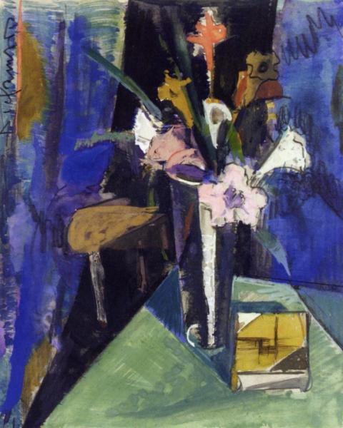 Still Life With Flowers by Preston Dickinson