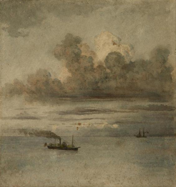 Paisaje Con Barcos by Prilidiano Pueyrredon