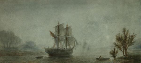 Prilidiano Pueyrredon Paisaje De La Costa Con Veleros