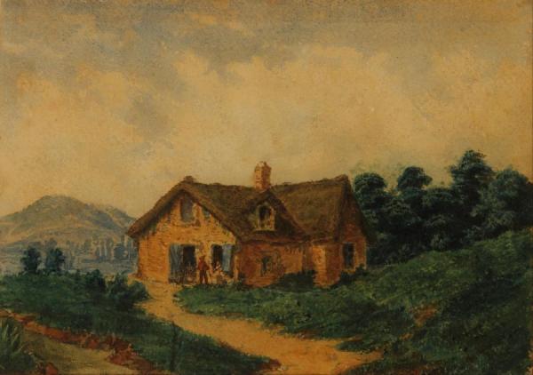 Paisaje (granja Europea) by Prilidiano Pueyrredon