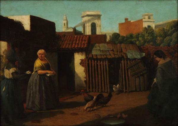 Prilidiano Pueyrredon Patio Porteno En 1850
