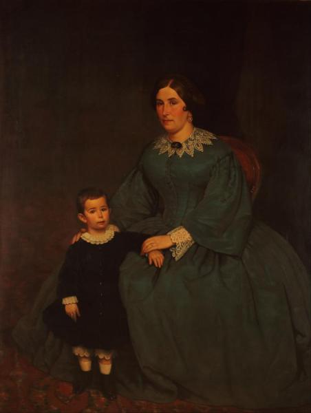Retrato De Cecilia R. De Peralta Ramos Y Su Hijo by Prilidiano Pueyrredon Oil Painting Reproductions