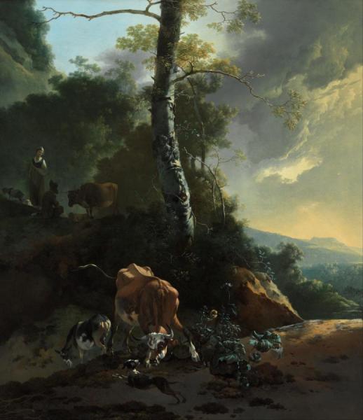 Landscape With Enraged Ox by Pynacker Adam