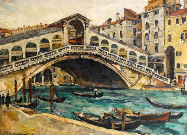 Ponte Rialto, Venice, 1924 by Pyotr Konchalovsky