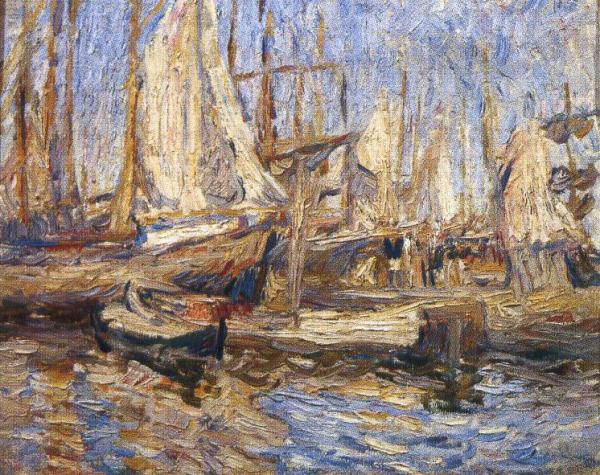 Arkhangelsk. Ships In Port by Pyotr Konchalovsky