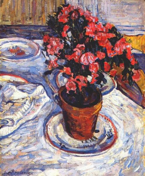 Azaleas In A Pot by Pyotr Konchalovsky