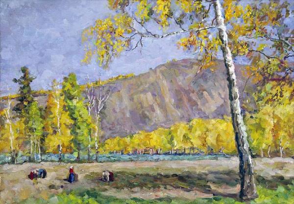 Farm On The Left Bank Of The Yenisei by Pyotr Konchalovsky