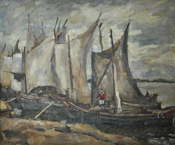 Fishing Boats. Drying The Sails by Pyotr Konchalovsky