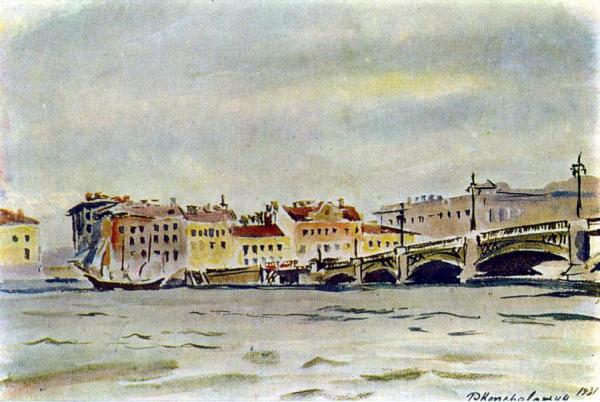 Leningrad. The Embankment Of The Neva by Pyotr Konchalovsky