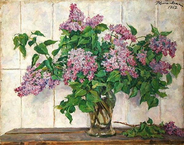 Lilacs In A Glass Jar by Pyotr Konchalovsky