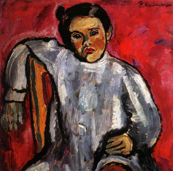 Natasha On A Chair by Pyotr Konchalovsky