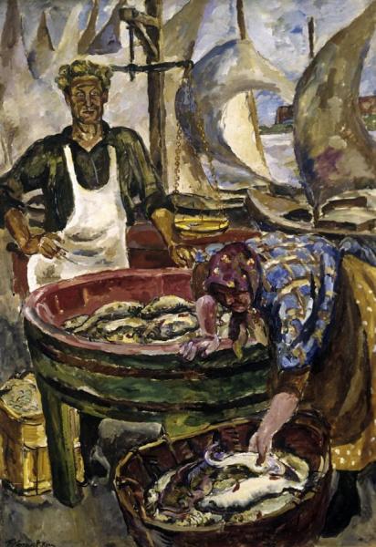 Novgorod. The Fish Market by Pyotr Konchalovsky