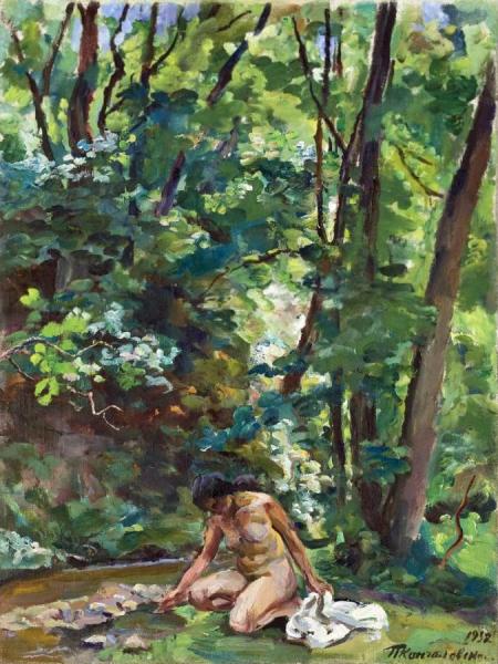 Nude By The Stream by Pyotr Konchalovsky