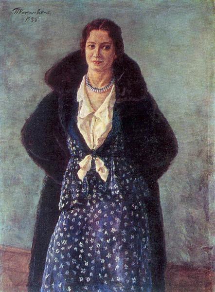 Portrait Of Actress Angelina Stepanova by Pyotr Konchalovsky