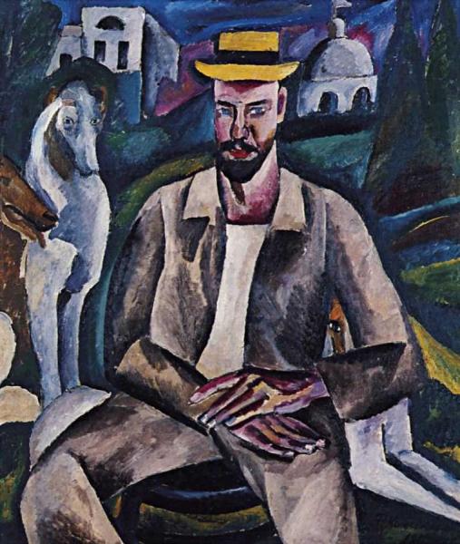 Portrait Of Artist Vladimir Rozhdestvensky by Pyotr Konchalovsky