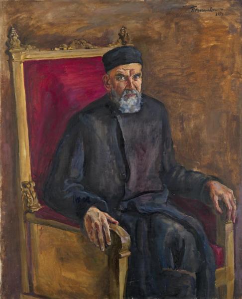 Portrait Of The Artist's Brother, Historian Dmitry Konchalovsky by Pyotr Konchalovsky