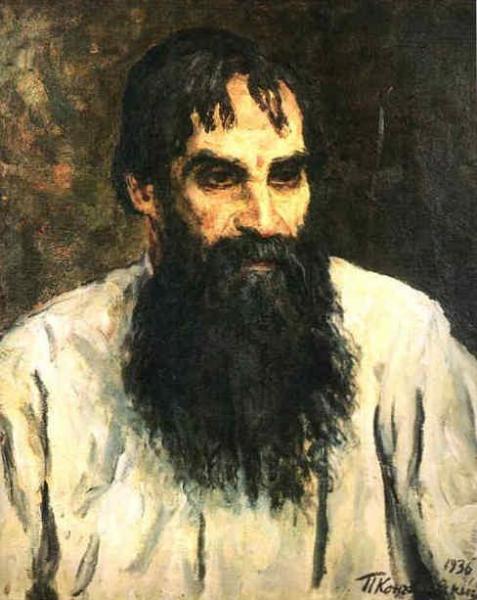 Portrait Of Woodcarver A. Ershov by Pyotr Konchalovsky