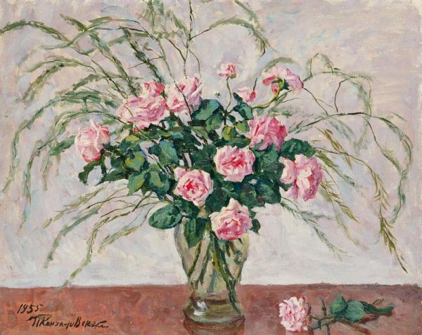 Roses And Asparagus by Pyotr Konchalovsky