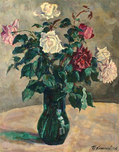Roses In A Jug by Pyotr Konchalovsky