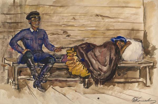 Russian Scene by Pyotr Konchalovsky Oil Painting Reproductions