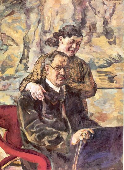 Self-portrait With Wife by Pyotr Konchalovsky