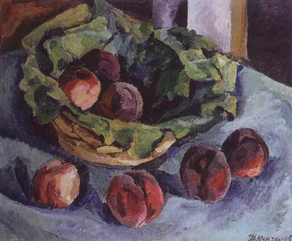 Still Life. Peaches by Pyotr Konchalovsky