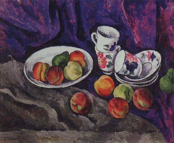 Still Life. Peaches by Pyotr Konchalovsky