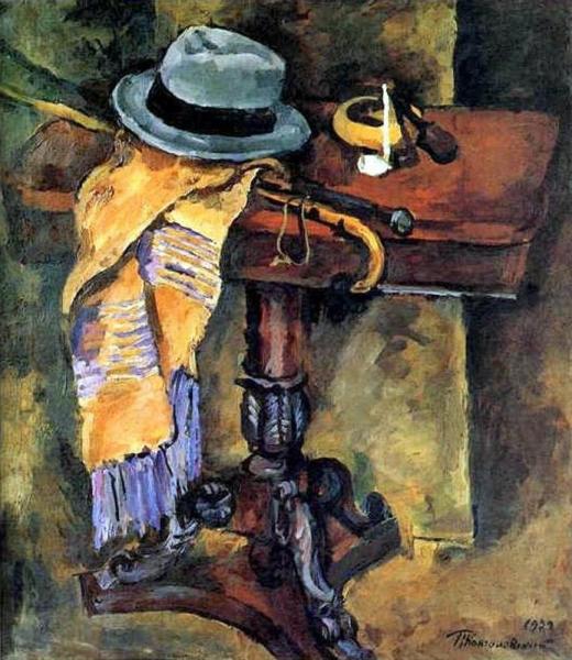 Still Life. Table With A Hat. by Pyotr Konchalovsky