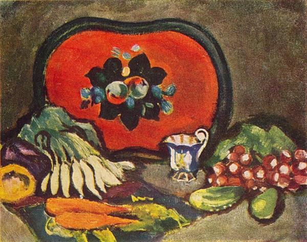 Still Life. Tray And Vegetables by Pyotr Konchalovsky