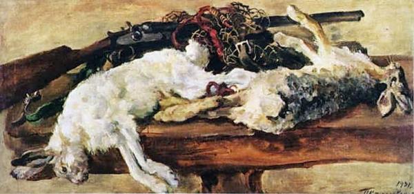 Still Life. Two Hares by Pyotr Konchalovsky