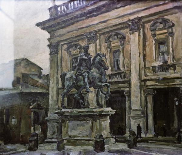 The Statue Of Marcus Aurelius In Rome by Pyotr Konchalovsky