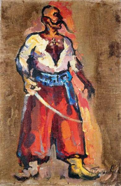 Triptych. Cossack With A Saber by Pyotr Konchalovsky