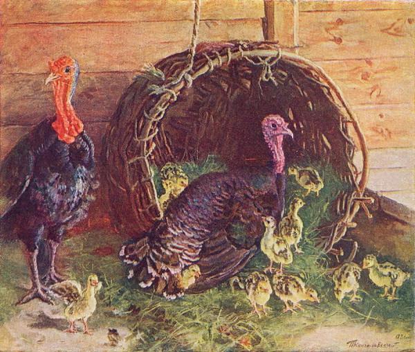 Turkey With Its Family by Pyotr Konchalovsky