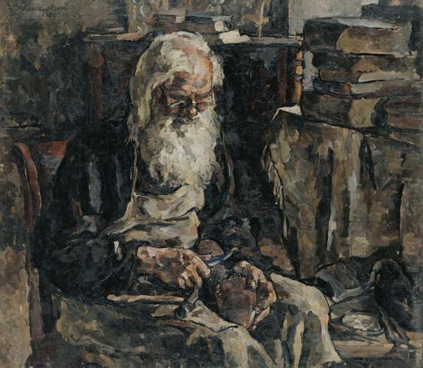 Vissarion The Shoemaker At Work by Pyotr Konchalovsky