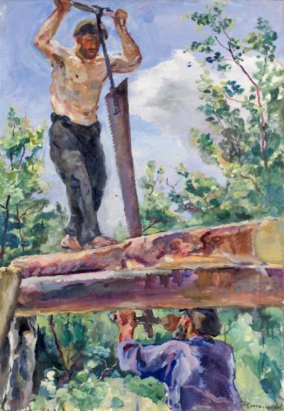 Woodcutters by Pyotr Konchalovsky
