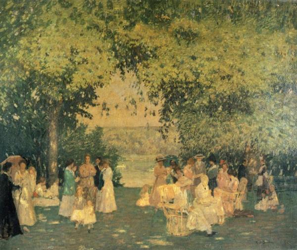 Lawn Fete by Rae Sloan Bredin Oil Painting Reproductions