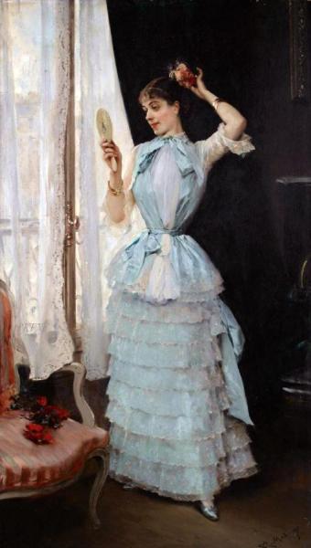 Aline At Her Toilette by Raimundo De Madrazo Y Garreta
